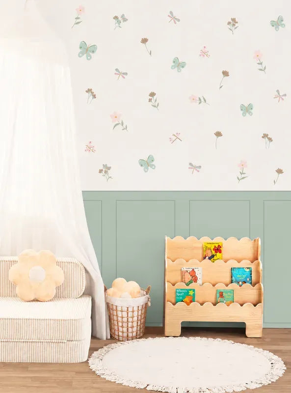Mint green Butterfly Flower Wall Decals