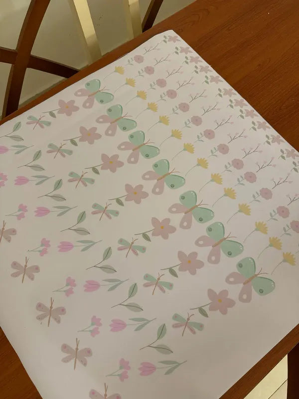 Pink Butterfly Flower Wall Decals