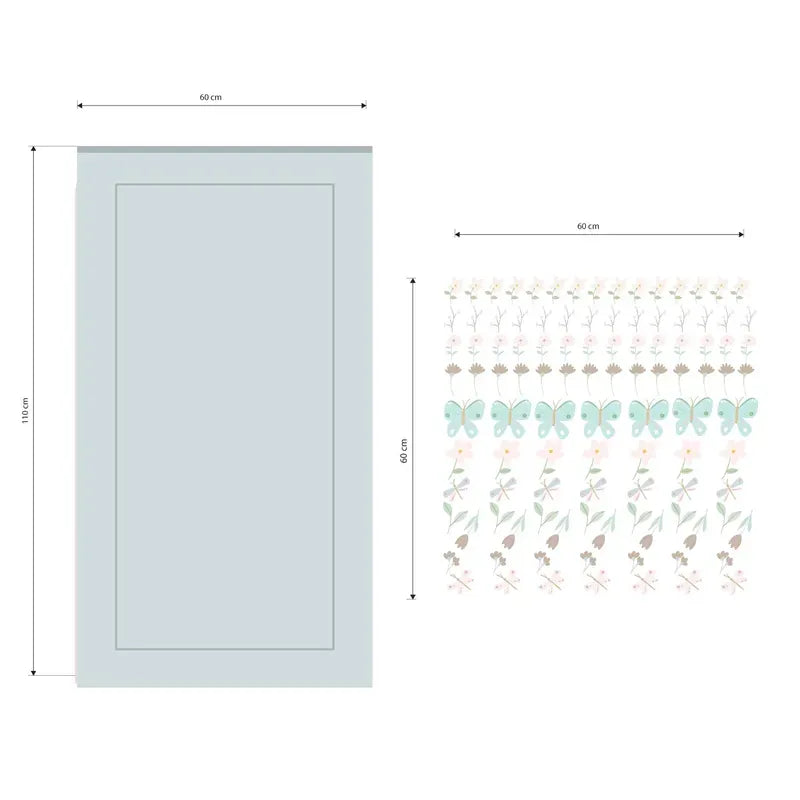 Mint green Butterfly Flower Wall Decals