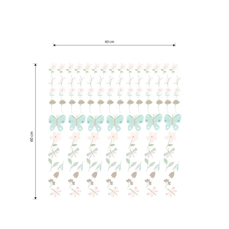 Mint green Butterfly Flower Wall Decals