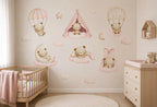 Pink Teddy Bear Nursery Wall Decal Set