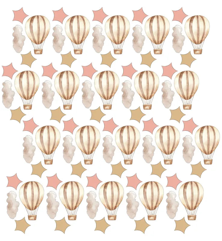 Hot Air Balloon Wall Decal Set - pink