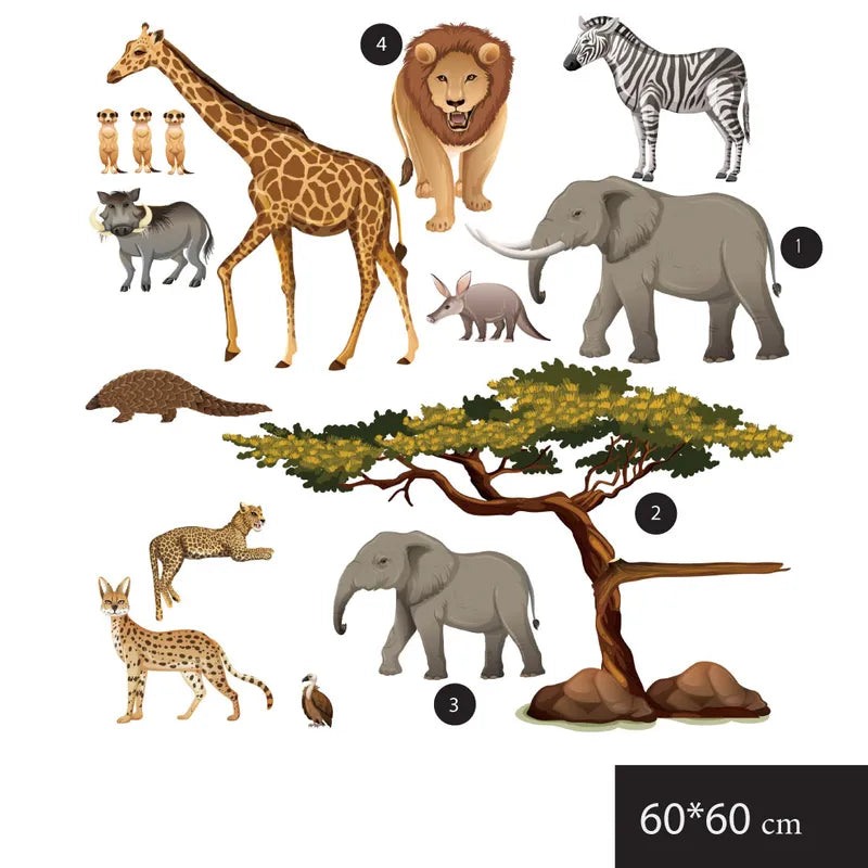 African Animals Wall Stickers