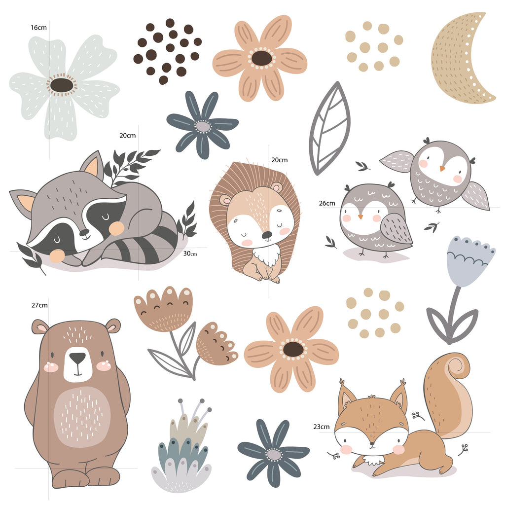 Cute Forest Friends Wall Stickers for Kids Room