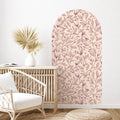 Vintage Floral Arch Wall Decal – Beige