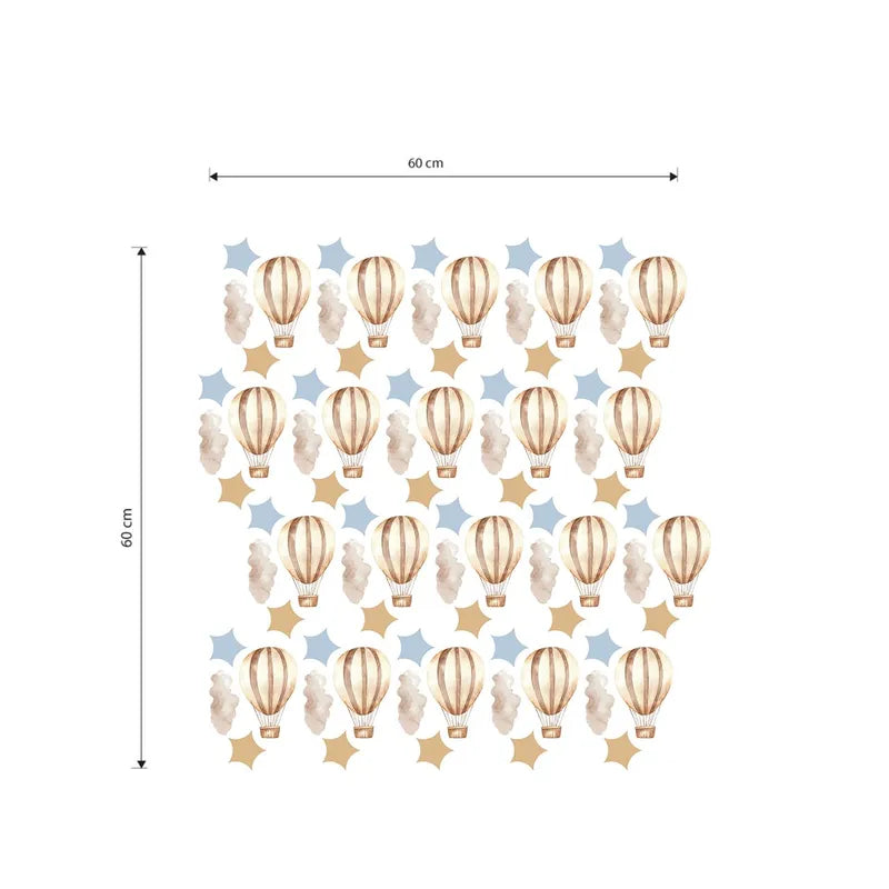 Plaid Wall Panels + Hot Air Balloon Wall Decals