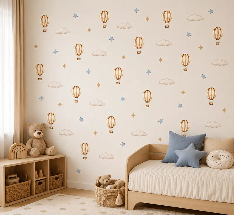 Hot Air Balloon Wall Decal Set