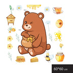 Cute Bear with Honey Wall Stickers