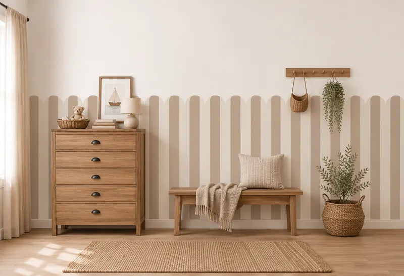 Beige Curly Stripe Sticker