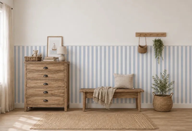 Striped Wall Decal-blue