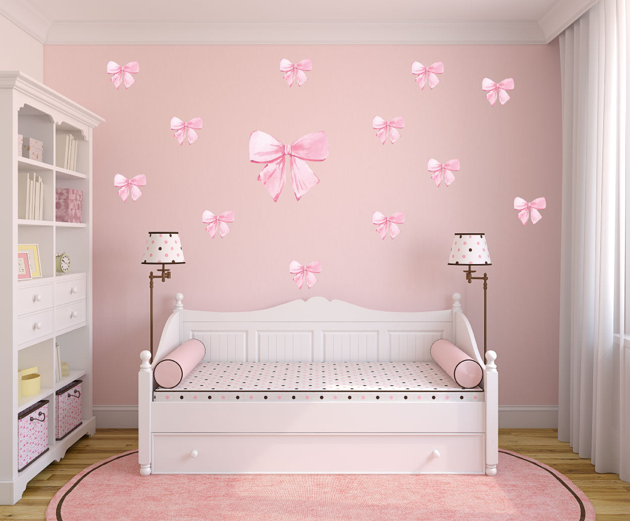 Pink Bow Wall Decal for Girls Room