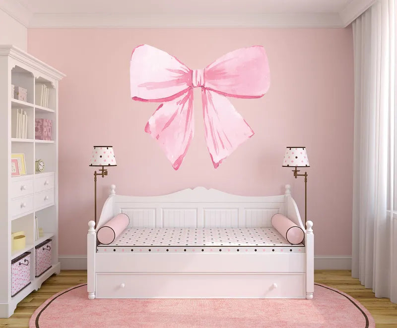 Pink Bow Wall Decal for Girls Room