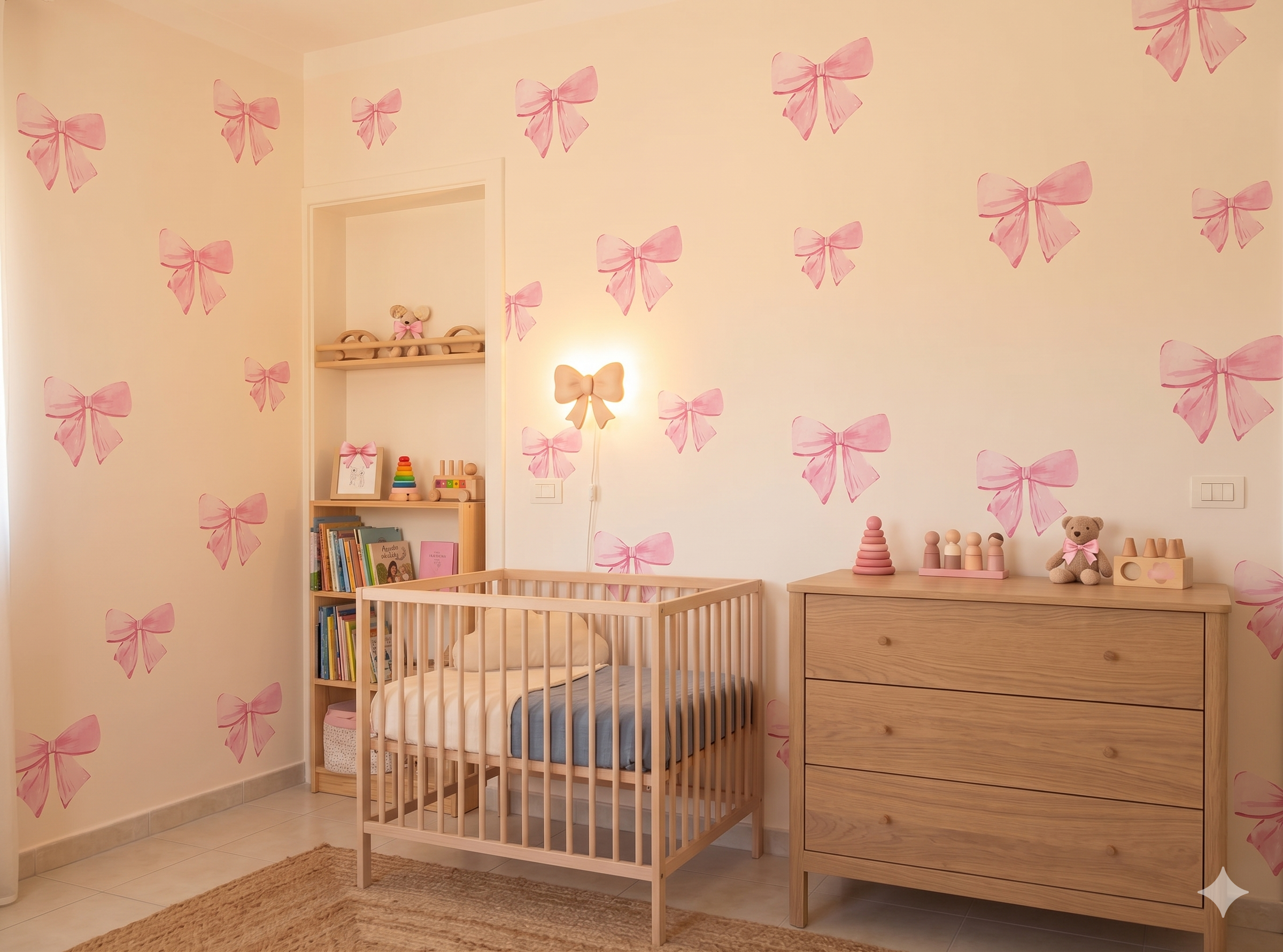 Pink Bow Wall Decal for Girls Room