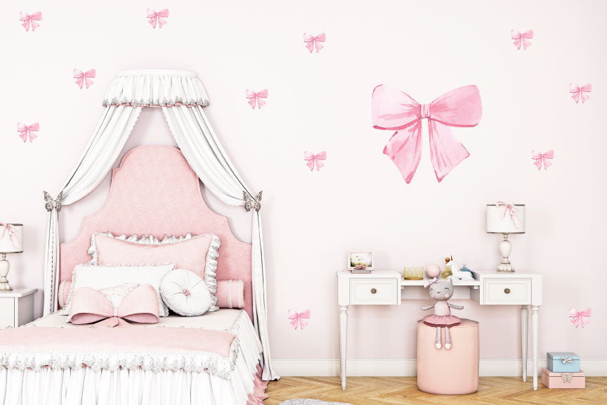 Pink Bow Wall Decal for Girls Room