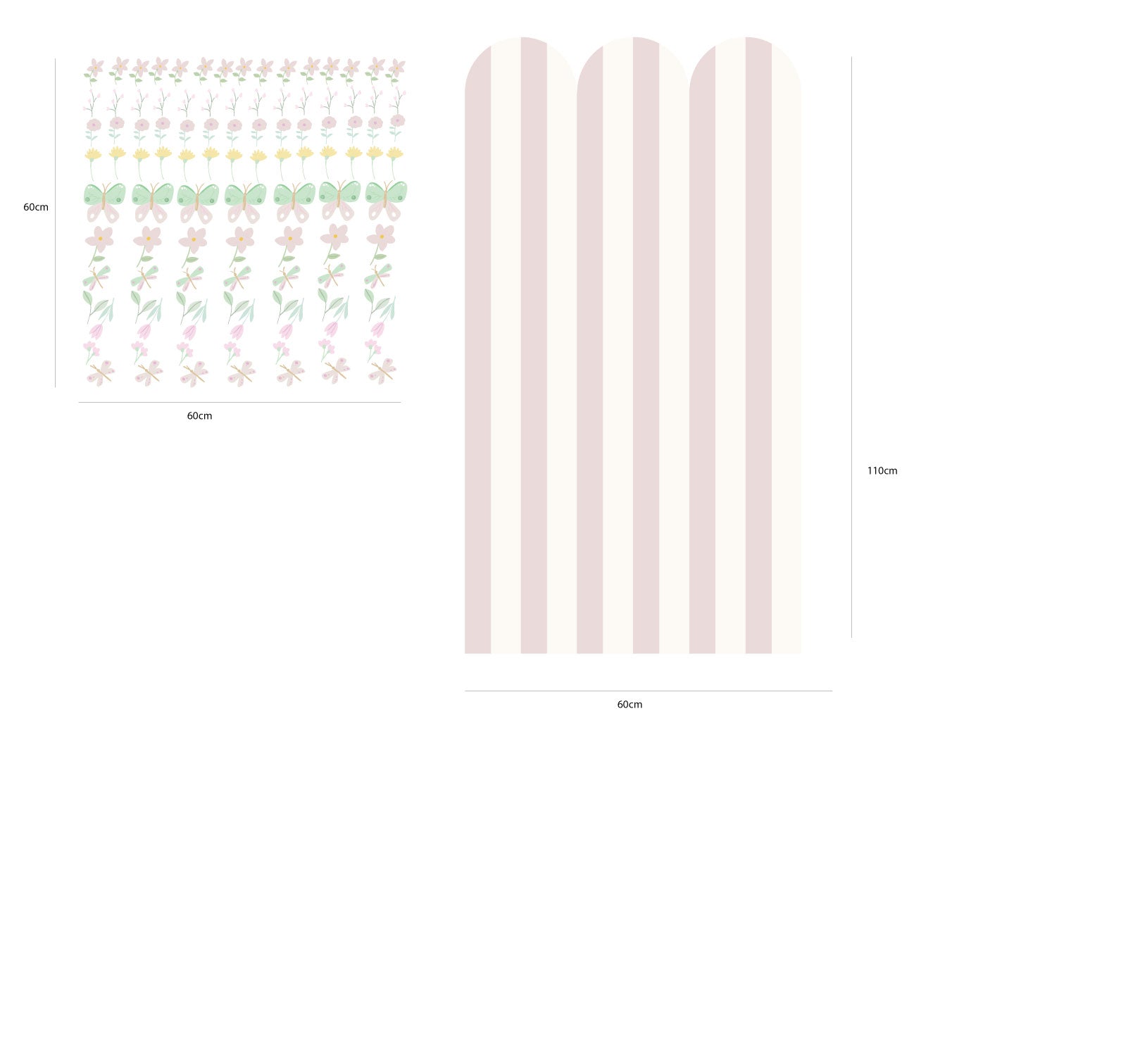 Pink Butterfly Flower Wall Decals