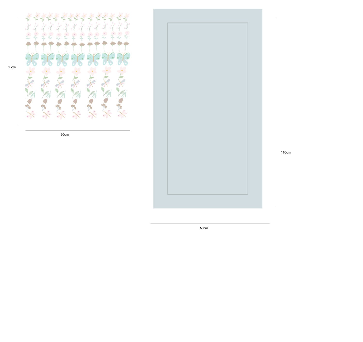 Mint green Butterfly Flower Wall Decals