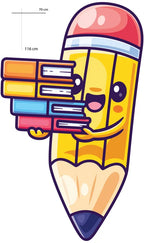Happy Pencil with Books