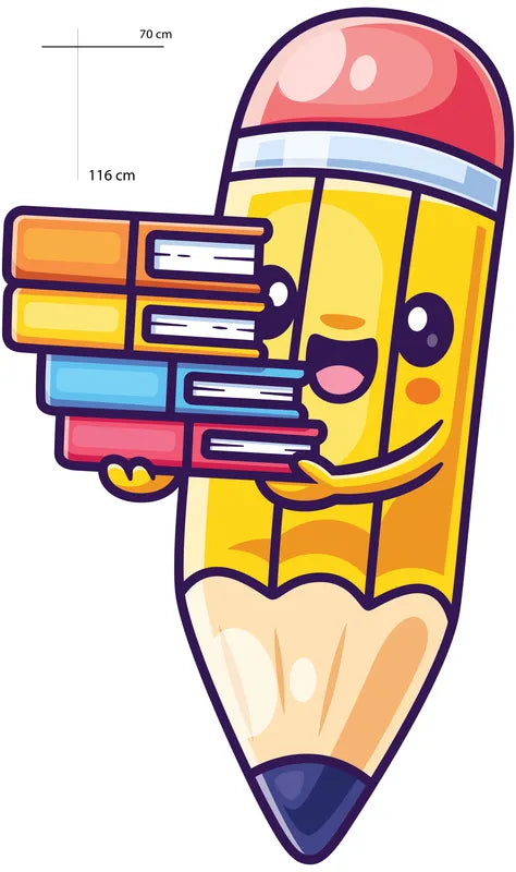 Happy Pencil with Books