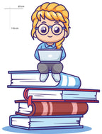 Smart Girl with Laptop & Books