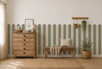 Green And Beige curly Stripe Sticker
