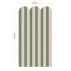 Green And Beige curly Stripe Sticker
