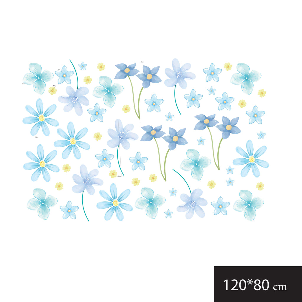 Blue Flower Wall Decal