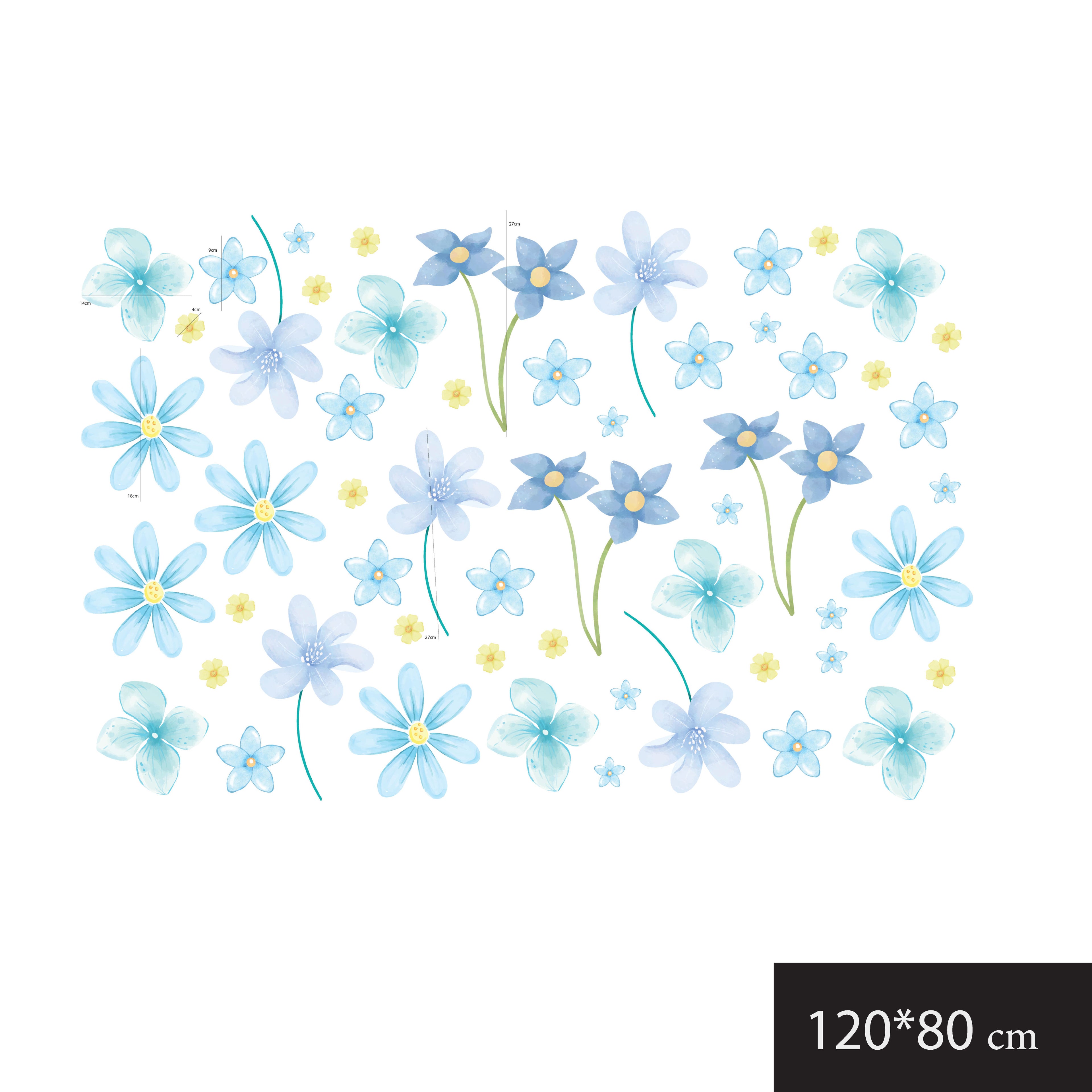 Blue Flower Wall Decal