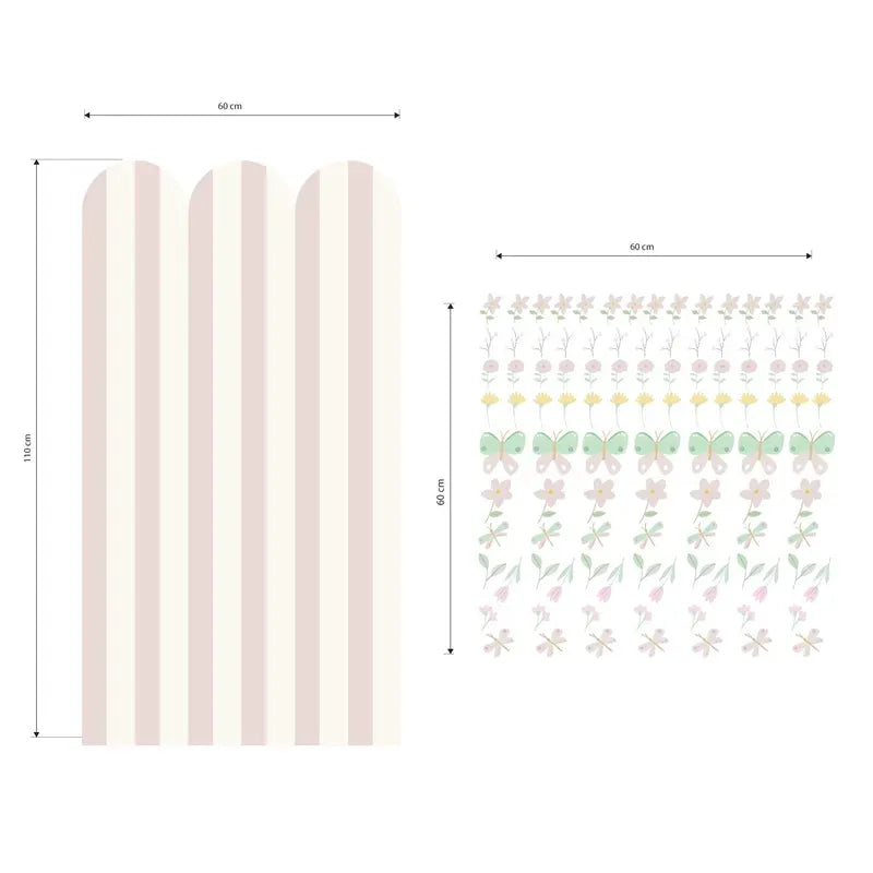 Pink Butterfly Flower Wall Decals