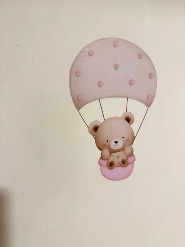 Pink Teddy Bear Nursery Wall Decal Set