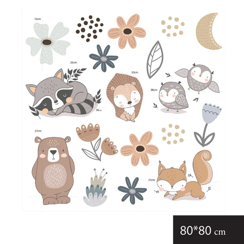 Cute Forest Friends Wall Stickers for Kids Room