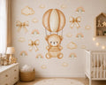 Teddy Bear Hot Air Balloon Wall Stickers