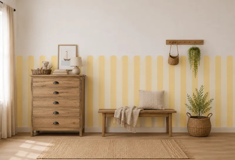Yellow Curly Stripe Sticker